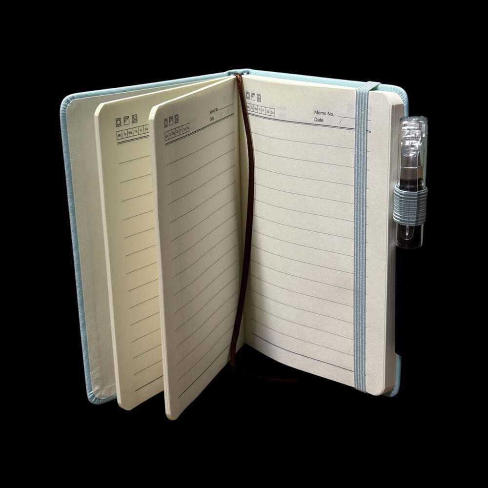 Pastel Blue Tree of Life Embossed Small Hardcover Lined Journal with Pen - Picture 3 of 6